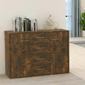 Das Sideboard misst 88 x 30 x 65 cm in Eichenbraun