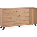 Sideboard mit geschlossenem Stauraum, Schubladen und strukturierten Fronten