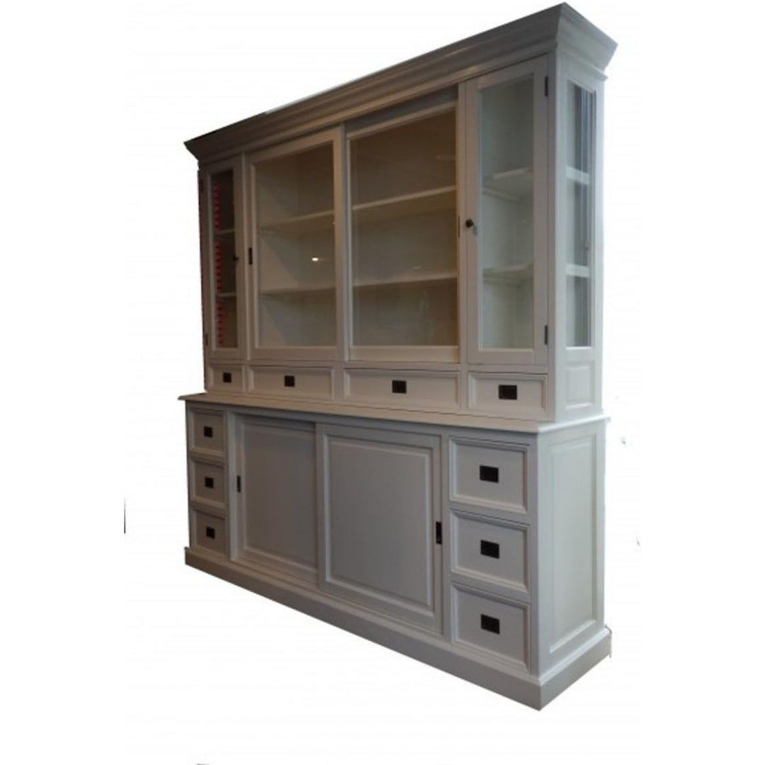 4 Tueren praegen das Sideboard in Grau