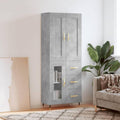 Vitrine aus Holzwerkstoff und Metall