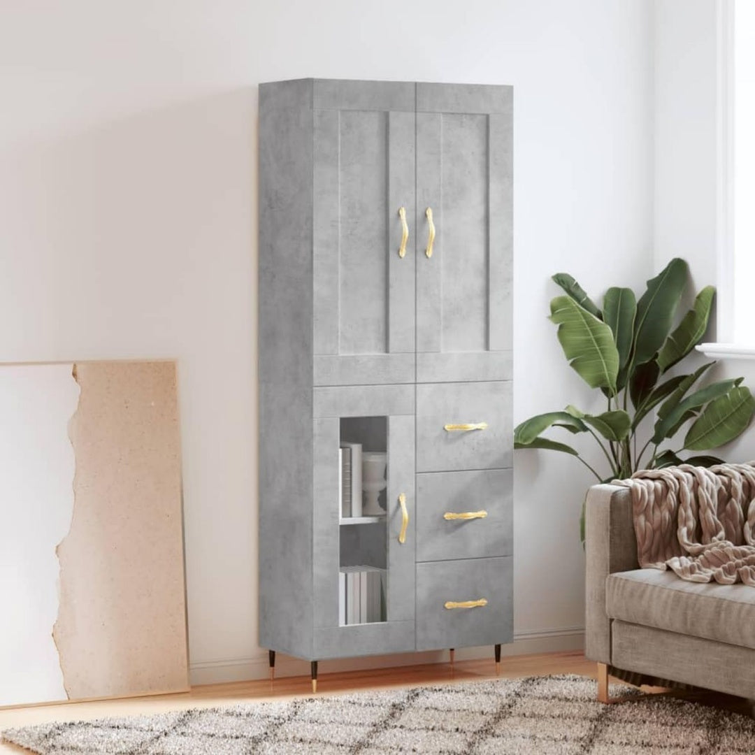 Vitrine aus Holzwerkstoff und Metall