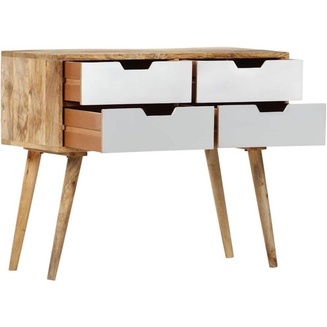 Holzoptik an dem Sideboard aus Massivholz und Mangoholz