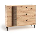 Sideboard aus Kunststoff in Schwarz und Eichenbraun