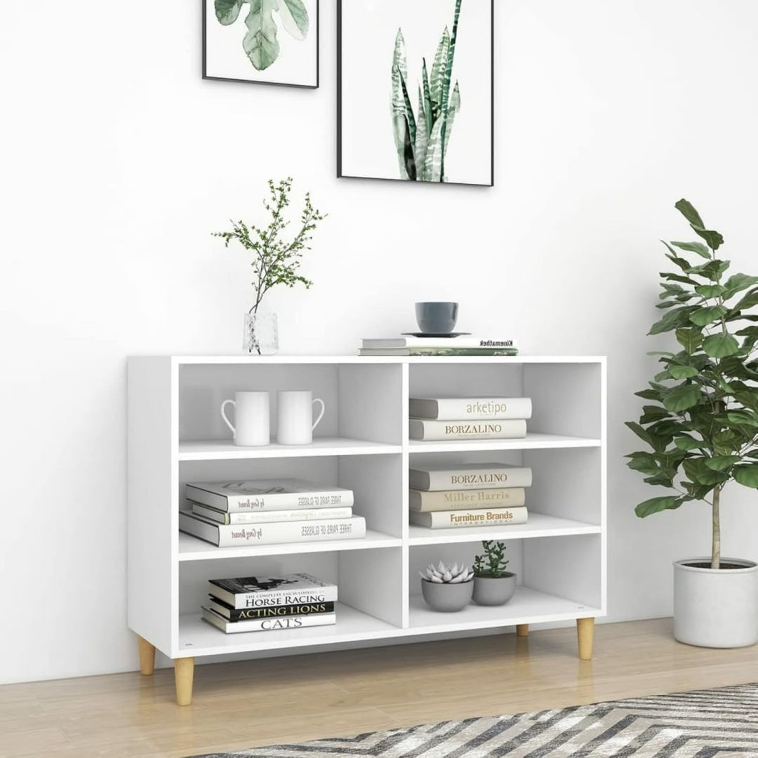 Das Sideboard misst 103.5 x 35 x 70 cm in Weiss