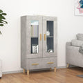 Hochschrank aus Holzwerkstoff in Betongrau mit den Massen 70 x 31 x 115 cm