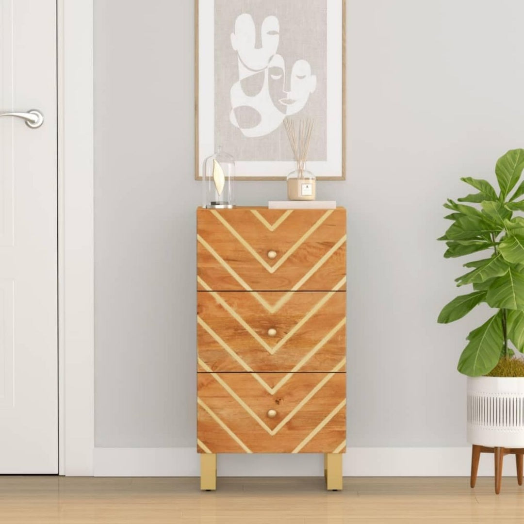 Sideboard mit den Massen 40 x 33.5 x 75 cm in Schwarz und Naturbraun