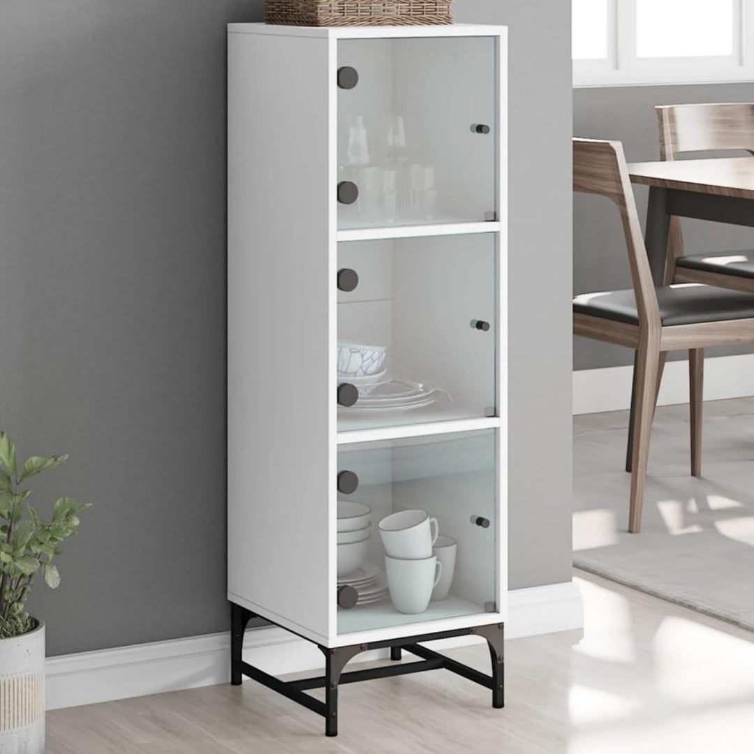 Hochschrank aus Holzwerkstoff mit Glastueren