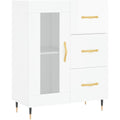 3 Schubladen und glaenzende Oberflaechen an dem Sideboard