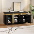 Sideboard mit 3 Tueren, geschlossenem Stauraum und grifflosen Fronten