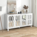 Sideboard verbindet Holzbeine und einen Spiegel