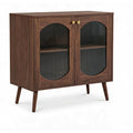 Sideboard mit Glastueren, verstellbaren Ablagen und Holzoptik