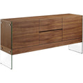 Nussbaumbraun bestimmt die Farbgebung von dem Sideboard