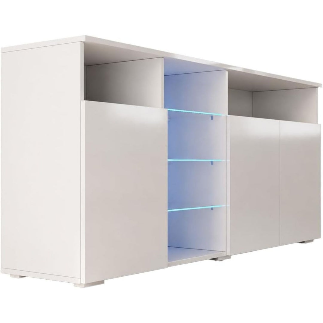 Medienboard verbindet 3 Tueren und LED Beleuchtung