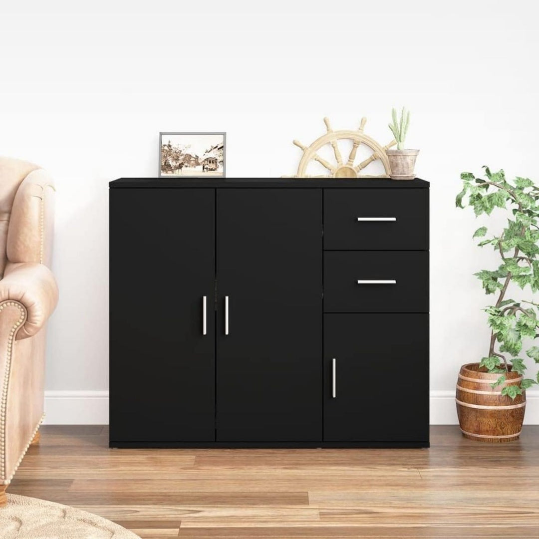 Sideboard mit den Massen 91 x 29.5 x 75 cm in Schwarz