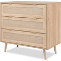 Das Sideboard zeigt Holzoptik in Braun