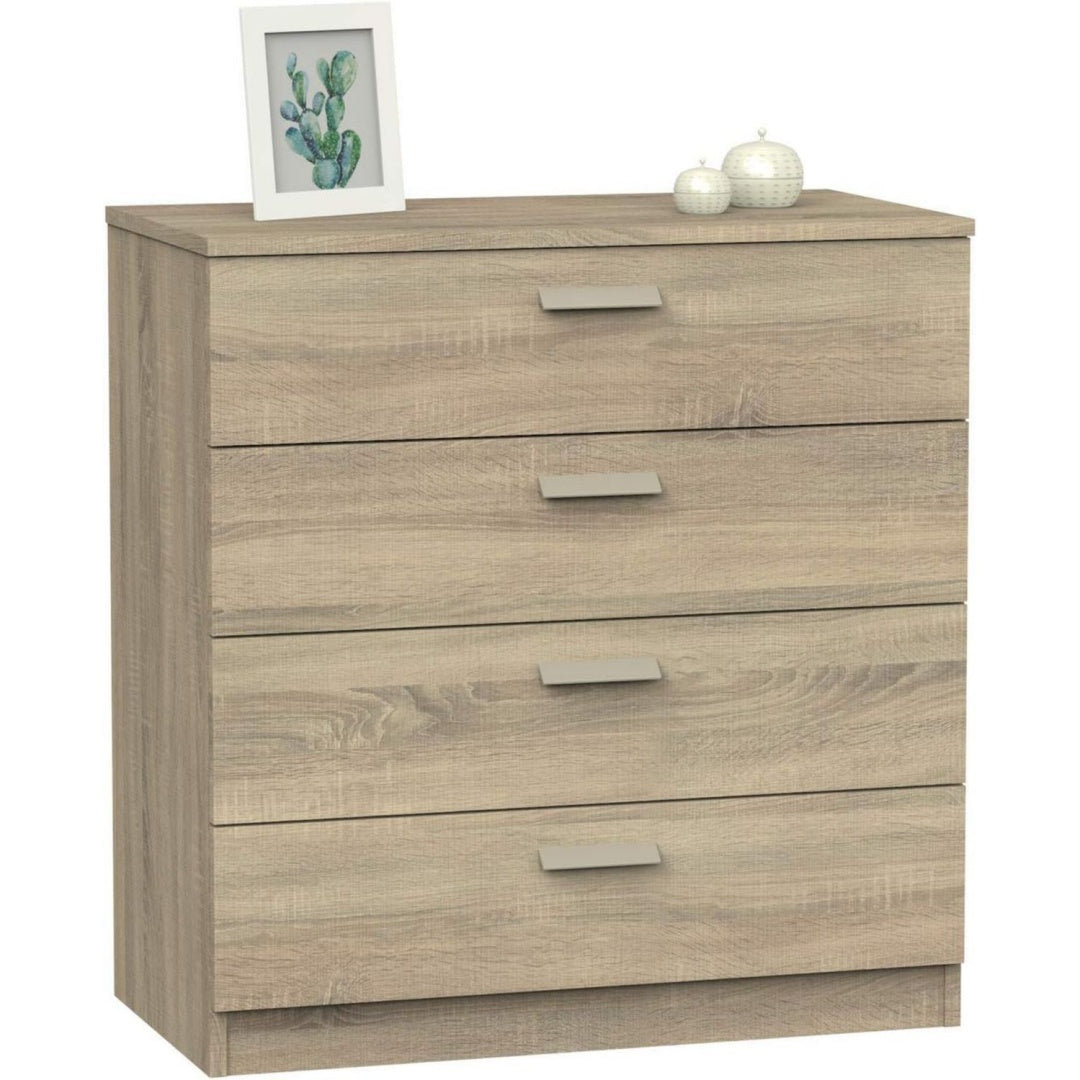 Sideboard mit 4 Schubladen, Schubladen und beschichteten Flaechen